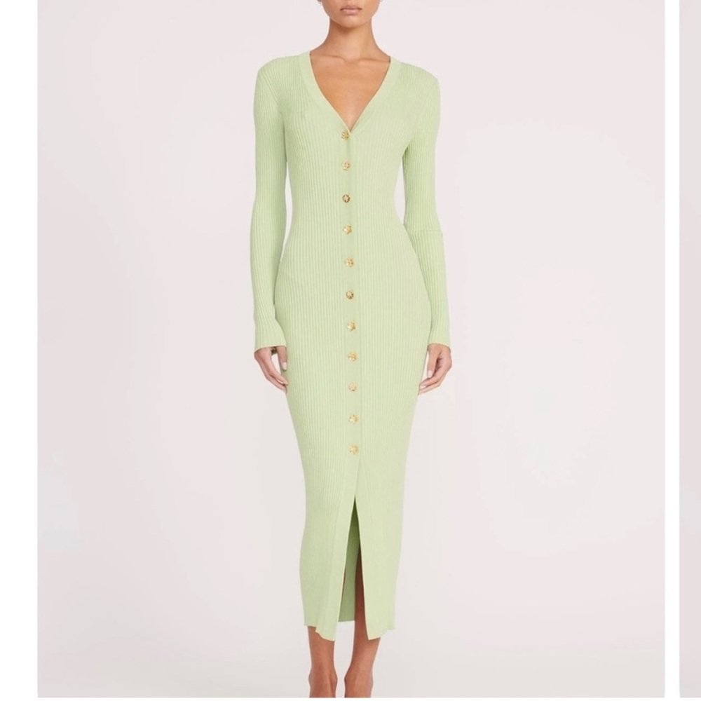 NWT Shoko Button-Front Sweaterdress in light green (L)